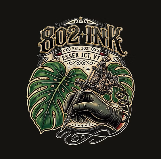802 Ink tattoo and piercing studio logo